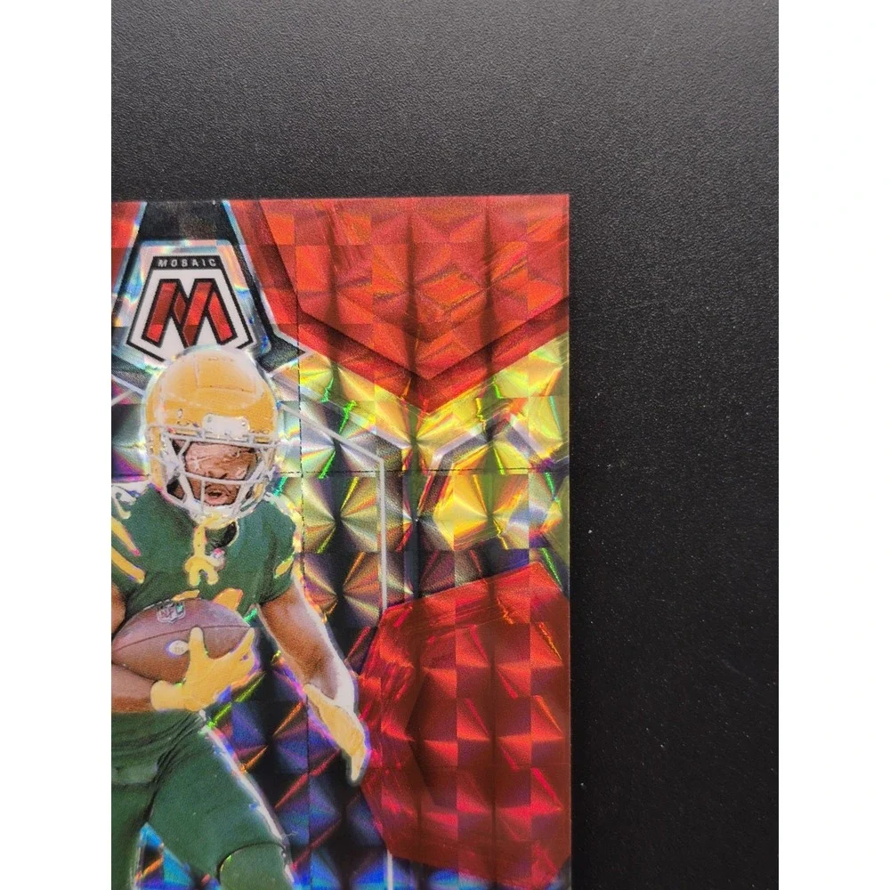 2024 Panini Mosaic Jayden Reed #81 Mosaic Choice Fusion Red and Yellow /80